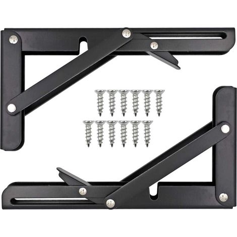 Support d'étagère pliable, fixation murale robuste et pliable. - (1/5)