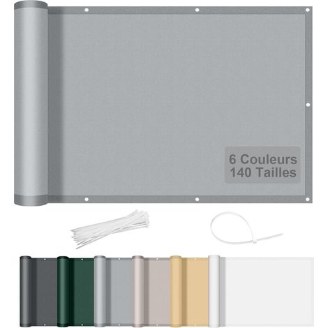 1 Brise Vue Balcon 0.9x5m Imperméable Protection UV Opaque Résistant Vent Avec Œillets Pour Extérieur Terrasse (1/5)