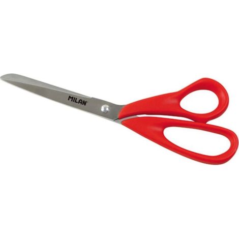 Ciseaux de bureau - MILAN - Rouge - Lame en acier inoxydable - Poignée en plastique - 26,5 cm