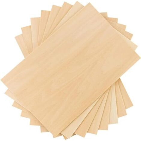 10 unbehandelte Balsaholzplatten für den Modellbau, 300 x 200 x 2 mm Sperrholzplatte, Balsaholzpaneele für DIY-Modellbau, Bastelarbeiten, Holzbearbeitung und Heimdekoration