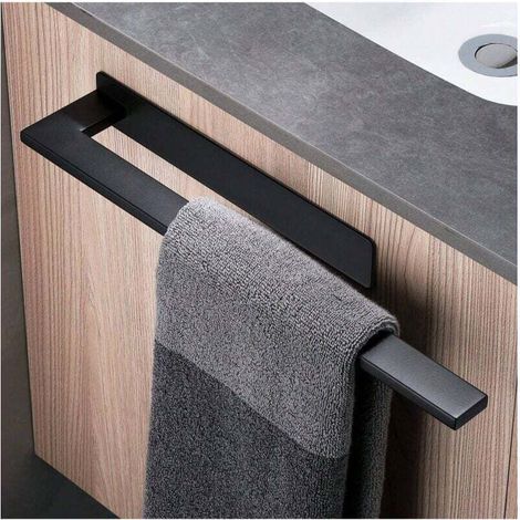 Porte-serviettes de salle de bain, sans perçage, montage auto-adhésif en acier inoxydable brossé 304, sans perçage dans le mur, adapté à la salle de bain et à la cuisine