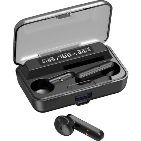 Talkie-walkie numérique double oreille pour le commerce électronique en mode privé avec fonction d'alimentation mobile et écouteurs Bluetooth 5.0 (1/5)