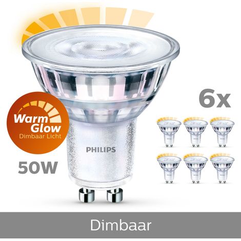 Philips 6er-Pack LED GU10 50W WarmGlow Dim Warmweiß