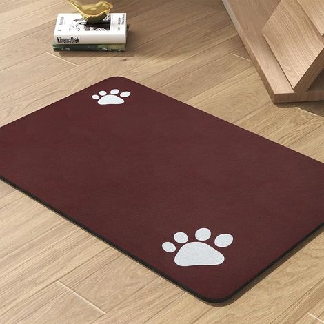 Tapis d'alimentation absorbant pour animal de compagnie pour gamelle de nourriture et d'eau, ne tache pas, séchage rapide, accessoires pour animaux de compagnie, bol pour les buveurs désordonnés (1/5)