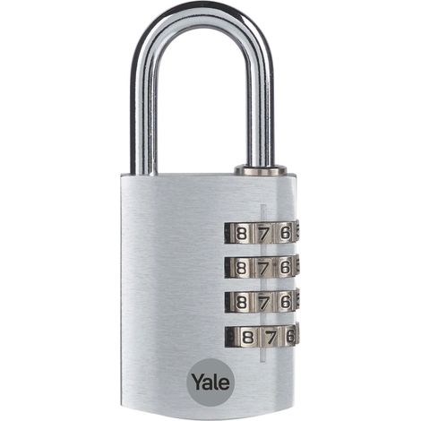 Yale LUCCHETTO DI SICUREZZA CON COMBINAZIONE mm. 20 Corpo alluminio - Arco acciaio Col. Argento (1/3)