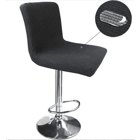 Housse de chaise de bar noire – Lot de 2 pièces – Polyester – Convient pour chaises de 28 à 35 cm de hauteur – Lavable en machine (1/5)