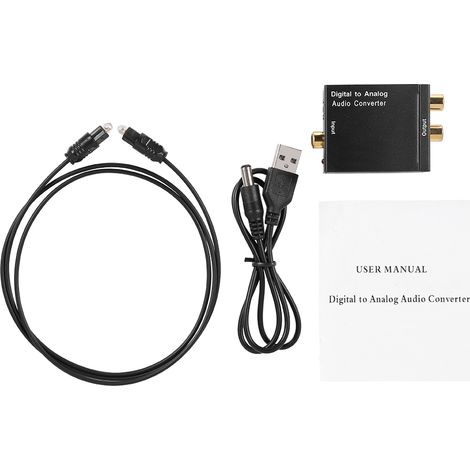 Convertisseur Audio Optique Numérique vers Analogique Coaxial Adaptateur RCA (1/5)