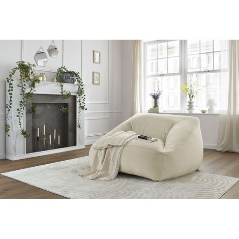 BOBOCHIC - Pouf ultra moelleux LILIBET tissu imitation fourrure Blanc (1/5)