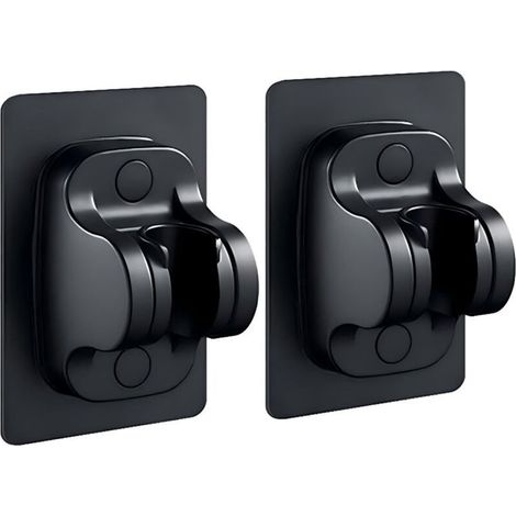 Support de Douche à Main sans Perçage,Support de Pommeau de Douche Mural avec à Angle Réglable,Imperméable,Adhésif Puissant,Universel Support de Douche pour Salle de Bains(Noir 2PCS) (1/5)