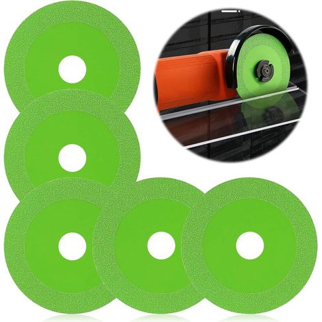 Disque De Coupe Verre - Lame Diamantée 115 mm Épaisseur 1 mm - Pour Meuleuse D'angle 100 mm - Verre Cristal Céramique Marbre Jade Carrelage - Lot De 5 (1/5)