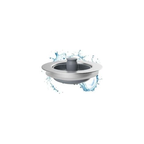 Filtro e tappo combinati per lavello da cucina - Filtro universale 3 in 1 in acciaio inox, anti-intasamento, facile da installare, adatto a fori del lavello da 70 a 86 mm - Crezuo