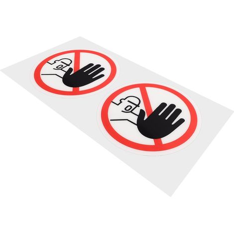 2 Pièces Lot de Autocollants Avertissement Interdit de Toucher Étiquette de Sécurité Autocollante Pvc Adhésif Fort pour Surfaces Lisses Signalisation Claire et Résistante (1/5)