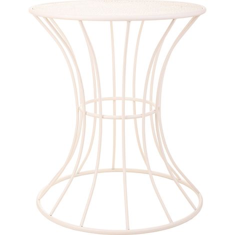 Mesa auxiliar de forja blanco 50x50x58