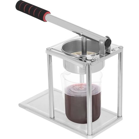 Manuelle Zitruspresse aus Edelstahl SUS304 mit 500-ml-Messbecher, flachem Sieb, Handpresse, manueller Zitrusentsafter für Orangen, Zitronen und Limetten für den Heim- und Bargebrauch (flacher Kopf) (1/5)
