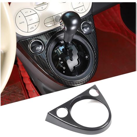 Garniture en plastique ABS pour console centrale de voiture compatible avec 500 2011-2019 Accessoires automobiles (style A-fibre de carbone) (1/5)
