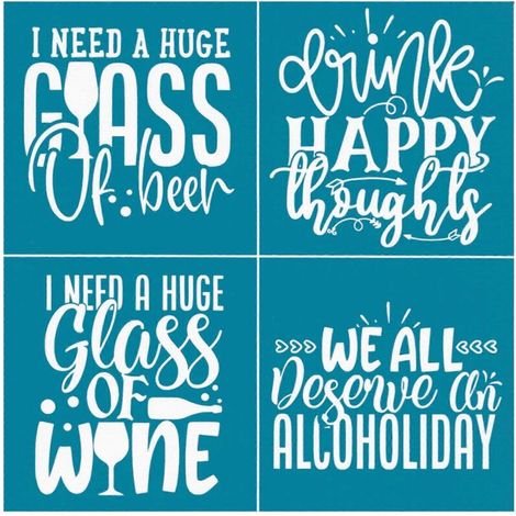 Pochoirs de sérigraphie autocollants « J'ai besoin d'un grand verre de bière » pour la peinture, le dessin, le transport et la décoration de textiles : bois, t-shirts, coussins, sacs en tissu, etc.