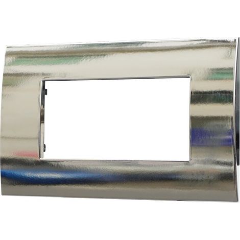 Placca serie Venus, 4 moduli, plastica, cromato, compatibile con serie Vimar Arkè - Ettroit VA83413 (1/2)
