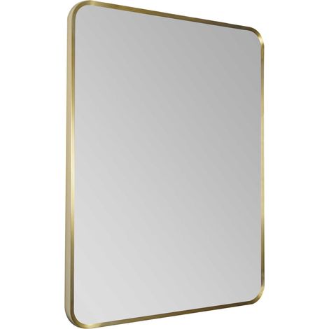 JTP Hix Bathroom Mirror Without Light 800mm H x 600mm W - Brushed Brass