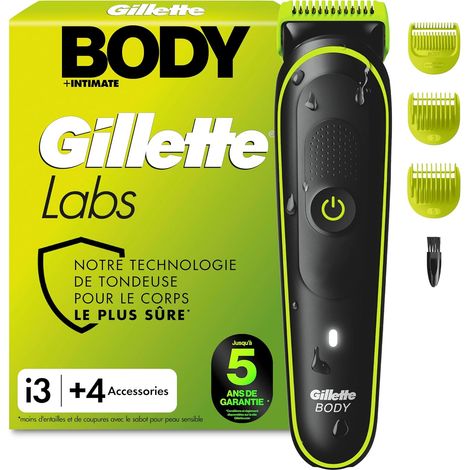 Labs Body + Intimate Tondeuse Homme i3, 4 Accessoires, Noire (1/5)