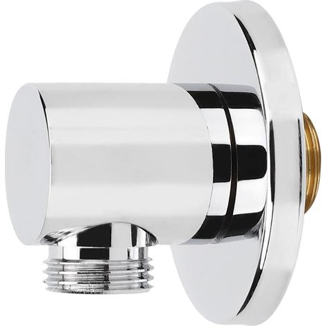 Gomito di raccordo a parete, tappo per tubo doccia domestico, gomito antigoccia, connettore a parete, accessorio per bagno per uscita dell'acqua, argento (1/5)