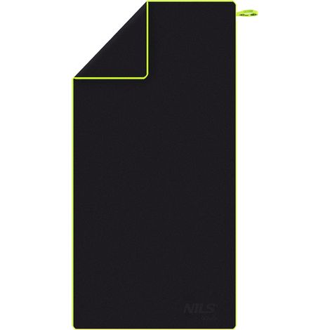 Serviette en microfibre 140 x 70 cm, noir et vert