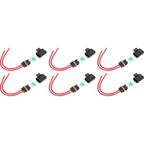 6 pièces Porte-fusible Inline IP66 Étanche 12AWG 30A avec Harnais pour Bateau et Voiture (1/5)