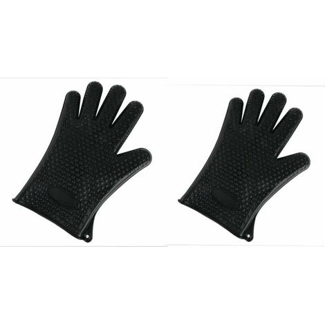 Lot de 2 gants de cuisine en silicone antidérapant résistant à la chal pour four et four (1/4)