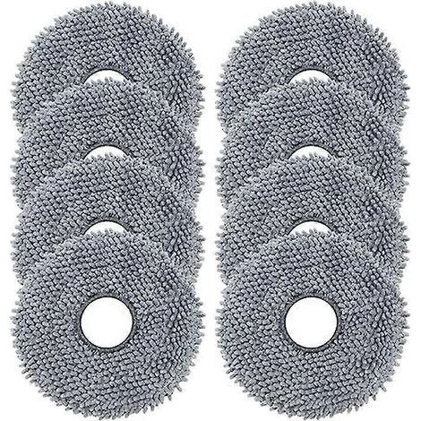 Lot de 6 serpillières microfibre lavables pour aspirateur robot, lingettes de nettoyage réutilisables, chiffons de rechange compatibles pour entretien sol. (1/5)