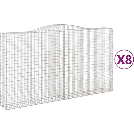 Maison Exclusive - Cesti Gabbioni ad Arco 8 pz 400x50x220/240 cm Ferro Zincato