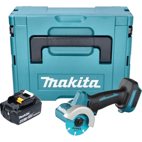 Makita DMC 300 M1J Meuleuse d'angle sans fil 18 V 76 mm Brushless + 1x batterie 4,0 Ah + Makpac - sans chargeur