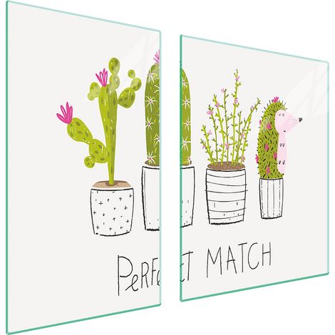 Assiette en verre et planche à découper cactus 100x52 (1/5)