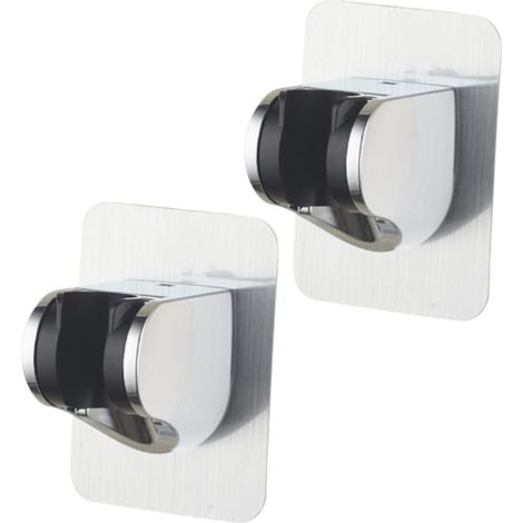 Mikikit Support de pommeau de douche réglable en 2 pièces avec fixation par ventouse, accessoire de salle de bain en ABS (1/5)
