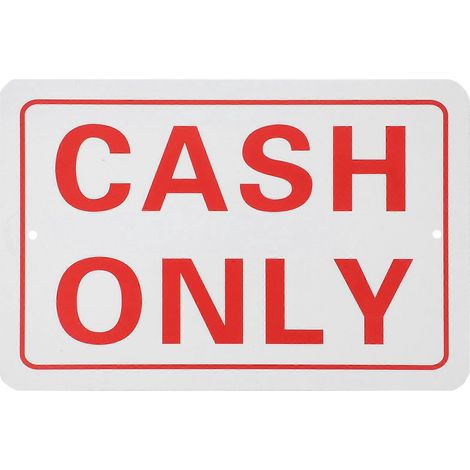 Panneau « Paiement en espèces uniquement » pour commerce de détail.-30X20cmcm (1/4)