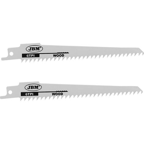 JBM14994 Jeu de 2 lames de scie sabre 150 mm 6 TPI pour le bois (réf. 60019) (1/2)