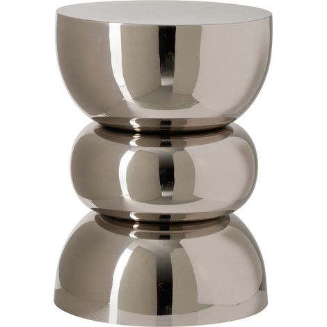 Tavolino Ferro Argento 43.5 cm H D32 cm Argento