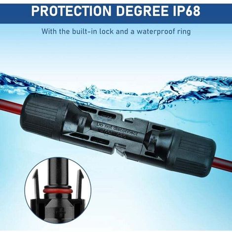 Câble d'extension panneau solaire 6 mm2 10 AWG étanche IP65 longueur 3m