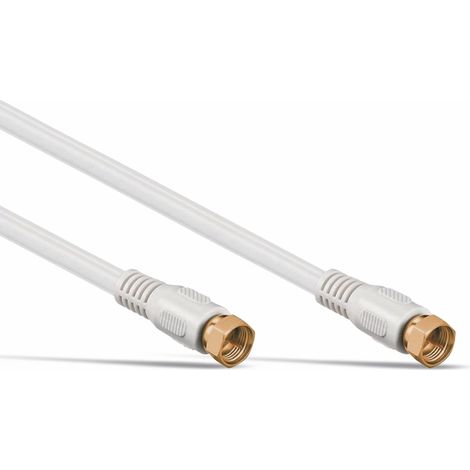 Câble d'antenne satellite S-IMPULS, 2x connecteurs F, blanc, 1,5m, 100dB, plaqué or