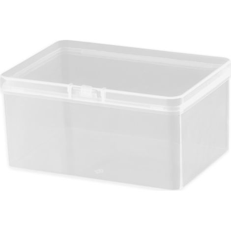 Boîte de rangement rectangulaire transparente avec couvercle, boîte en plastique transparent PP,1107555mm (1/5)
