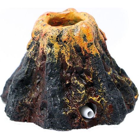 Décoration d'aquarium en forme de volcan avec pompe à oxygène et pierre à bulles d'air (1/5)