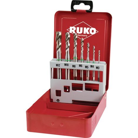 RUKO Maschinengewindebohrer-Satz 7tlg. Form C HSSE-Co 5 in Industriekassette - 245062 (1/2)