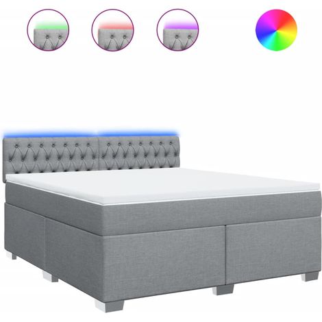 Maison Exclusive - Boxspringbett mit Matratze Hellgrau 180x200 cm (1/5)