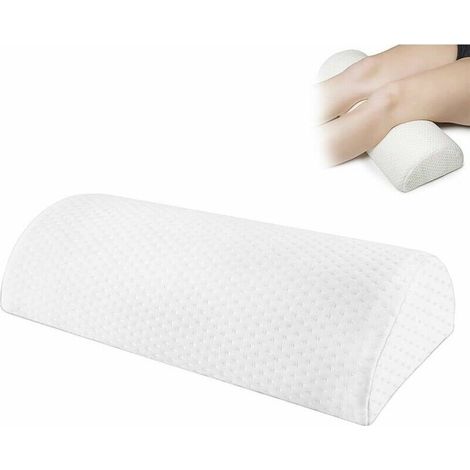 Coussin de Coussin Demi-Lune, Demi-Cylindre Repose-Pieds, Coussin de Repose-Pieds en Mousse à Mémoire de Forme, Oreiller de Pied sous Le Bureau, Repose Pieds Bureau Mousse, Blanc (1/5)