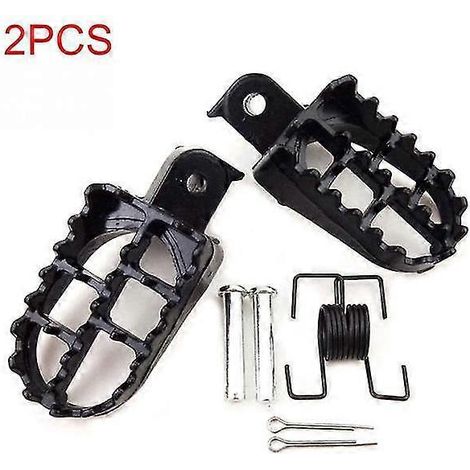 Neue 2er-Packung Fußrasten für Motorräder, Irony Wide Motocross, schwarze Aluminium-Pads (1/5)