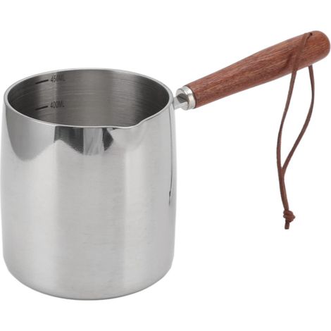 Chauffe-beue en Acie Inoxydable, Chocolats café Lait Mamite à la Vapeu avec Double Bec Veseu 450 Ml Petite Casseole pou la Cuisine à Domicile (1/4)