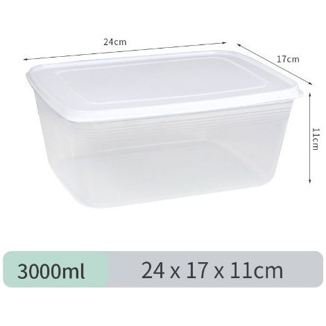 Format amélioré de 3000 ml Boîte de conservation du pain extra large et hermétique, boîte en plastique transparent spécialement conçue pour le réfrigérateur, contenant de conservation des aliments de (1/5)
