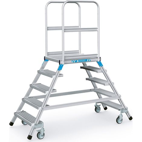 ZARGES Podesttreppe beidseitig 5 Stufen/Gitter (1/4)