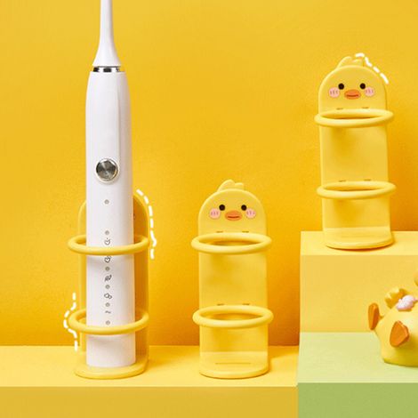 Porte-brosse à dents adhésif murale forme canard mignonne avec trou de drainage pour salle de bain (1/5)