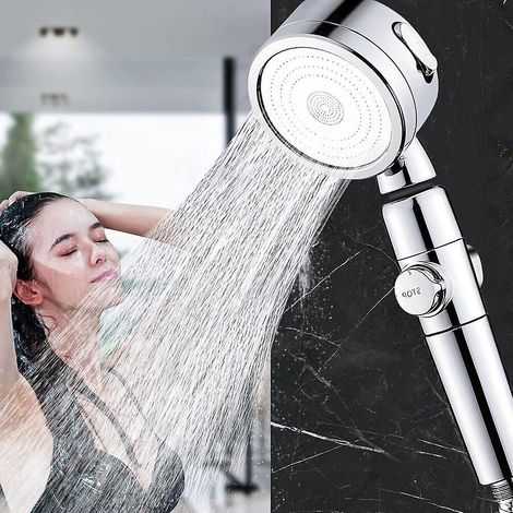 Pommeau de douche haute pression à 3 jets, multifonction, en ABS. (1/5)