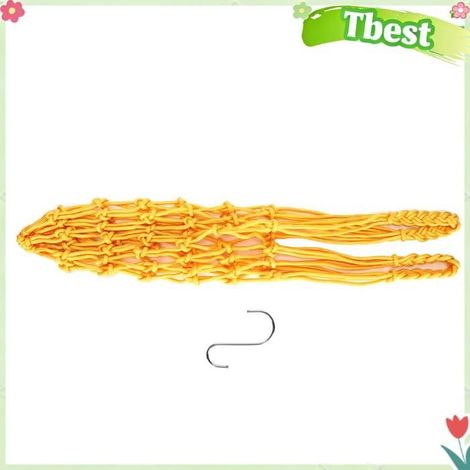 Tbest Sac de filet d'alimentation pour volaille Filet d'alimentation suspendu pour volaille, sac à ficelle de animalerie kit Jaune (1/5)