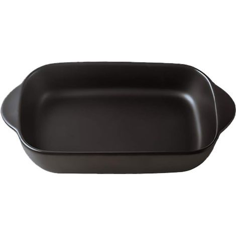 Schwarze kleine rechteckige Keramik-Backform für den Ofen – Gratinform – 23 x 12,5 cm (550 ml) – Fei Yu (1/5)